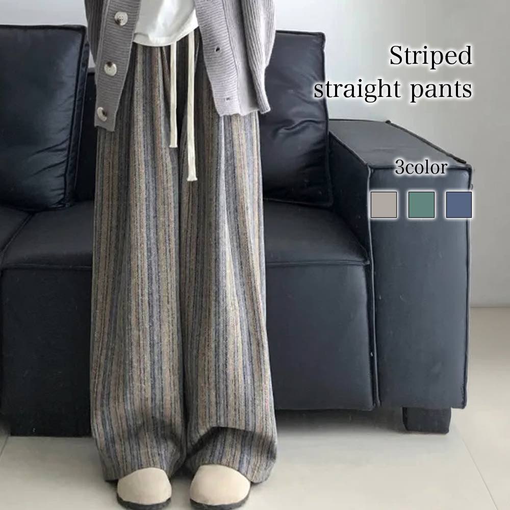 Rakuten - ストレートパンツ レディース ストライプストレートパンツ ワイドパンツ きれいめ 春 あったかパンツ おすすめ あったか 9分丈 ズボン おしゃれ ゆったり センタープレス 秋 ストレッチ オフィス 綿 フレアパンツ 夏 パンツ ルーズフィット コーデュロイ 冬 チノパン
