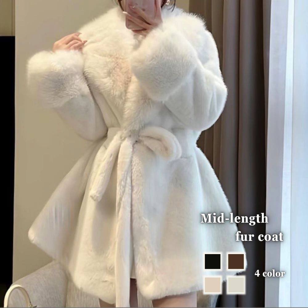 ブルゾンレディースミドル丈ファーコ...