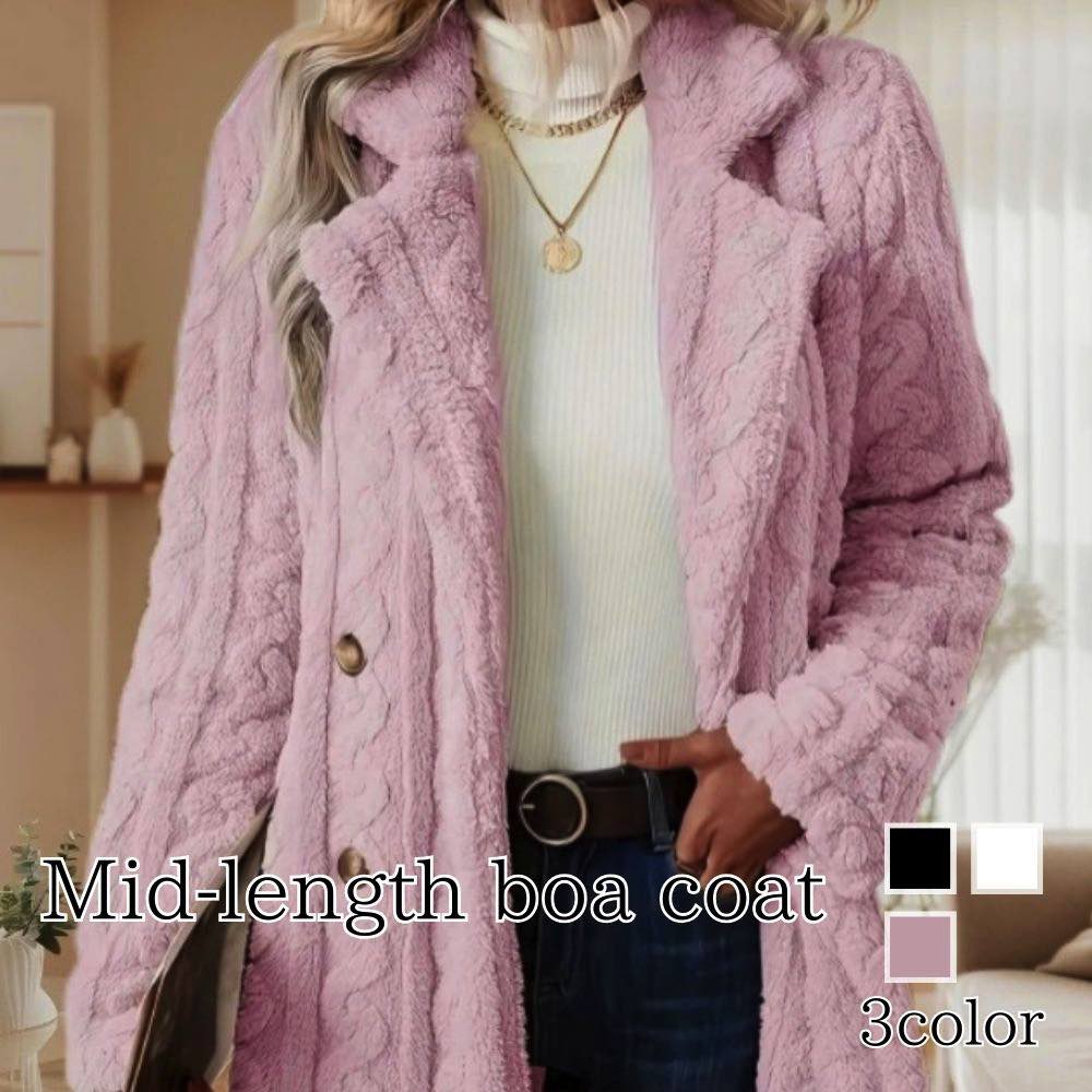 Coat - チェスターコート レディース ミドル丈ボアコート 人気 ショート ショート丈 ブランド 冬 大きいサイズ 50代 ロング コート トレンチコート チェック キャメル 40代 軽い 暖かい ロングコート 着こなし 春 英国 アウター 秋 ダブル ステンカラーコート 服 細身