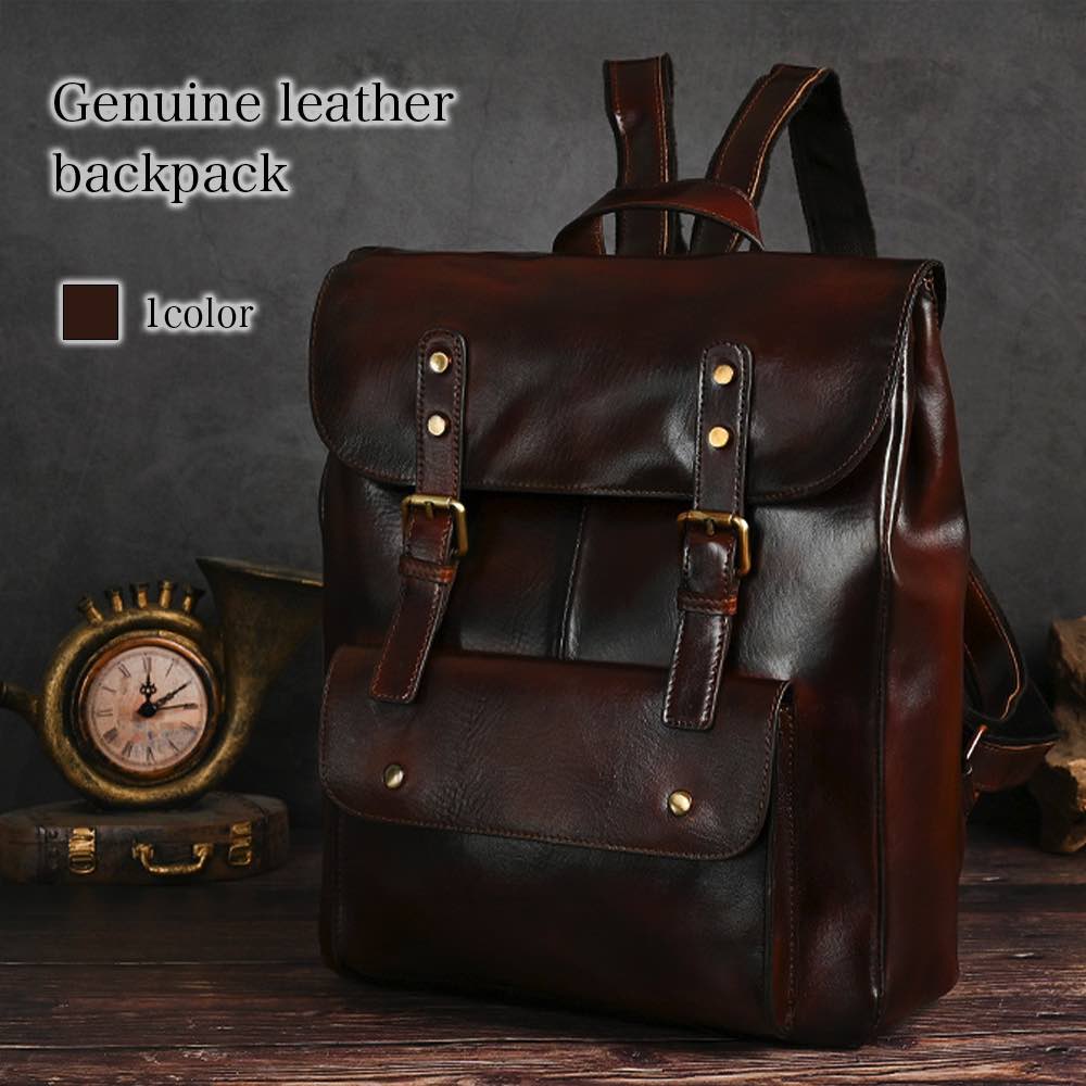 Rucksacks, Day Packs - リュック レディース 本革レザーリュック 撥水 通勤用 PC 黒 バッグ 夏 レザー 軽い ビジネス 2WAY ブランド かわいい 小さめ 防水 代 大きめ おしゃれ アウトドア 春 四角 パソコン A4 50代 大人 冬 本革 40 軽量 3WAY 秋 大容量 ノートPC 通勤 革 人気 通学