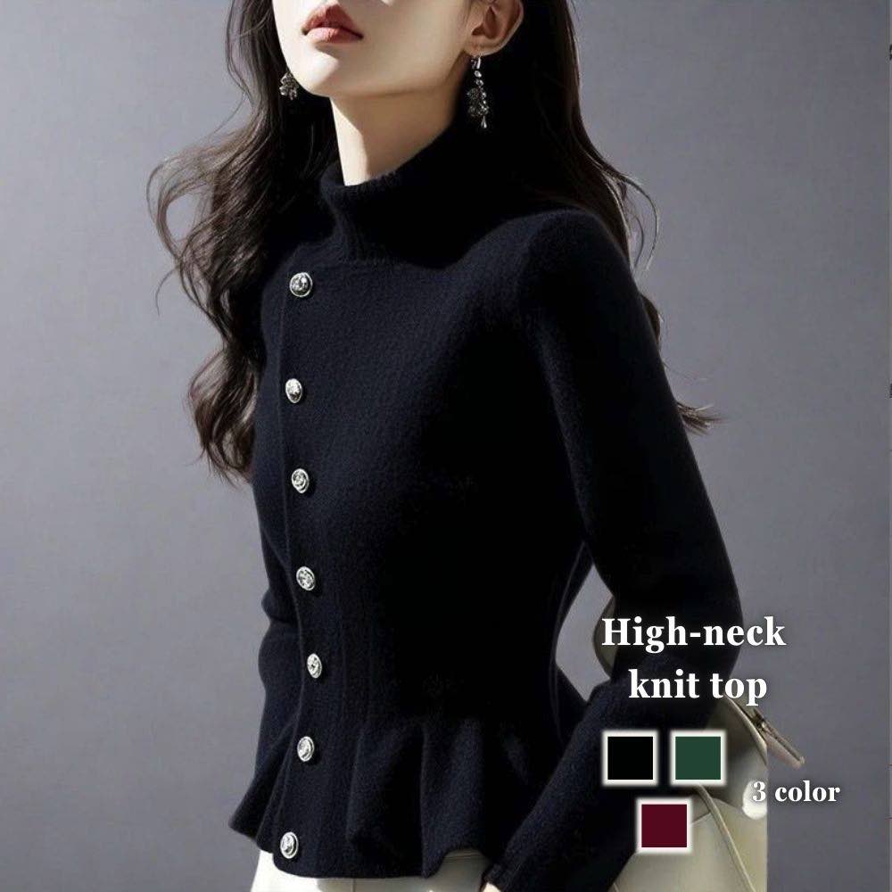 ブラウスレディースハイネックニット...