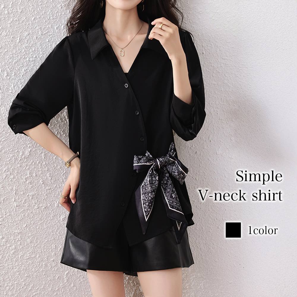 Rakuten - シャツ レディース シンプルVネックシャツ 白 事務服 ブラウス 形態安定 春 夏 襟付き 大人 シャツブラウス ポロシャツ カジュアル ゆったり ブランド Tシャツ ボタンシャツ オフィス トップス 半袖 おしゃれ スポーツ カットソー かわいい しわになりにくい 麻