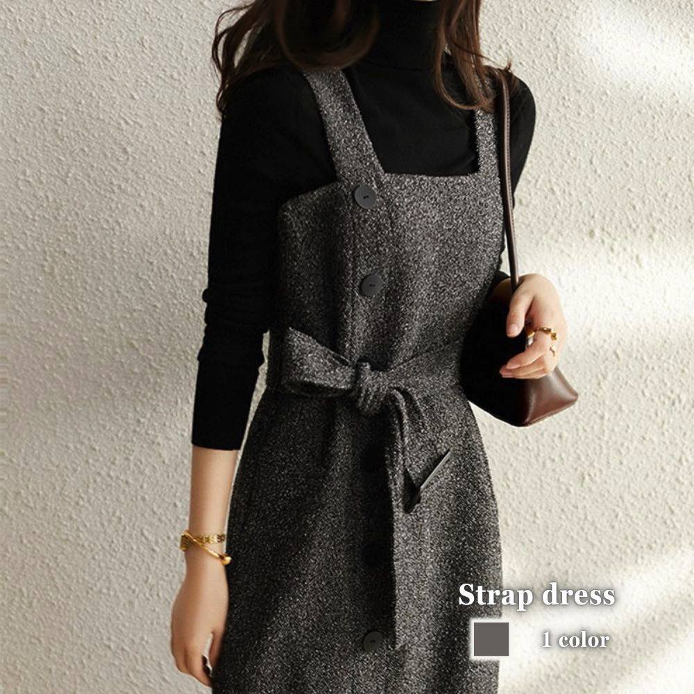 乐天商城 - 【＼クーポン利用で20%OFF!／】 サロペット レディース ストラップワンピース ファッション パンツ 春 トップス 低身長 コーデュロイ 50代 バッグ 大人 シャツ オールインワン 親子 おしゃれ 服 オーバーオール 40代 ゆったり ニット 夏 冬 ロング 30代