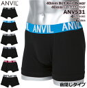 アンヴィル パンツ メンズ [休日・翌・翌々日出荷商品アリ] ANVIL アンビル アンダーウェア ボクサーパンツ トランクス メンズ ショート シンプル 無地 見せパン ベルト幅 40mm 6色 4サイズ S M L XL コットン ANV531 送料無料 ポイント消化