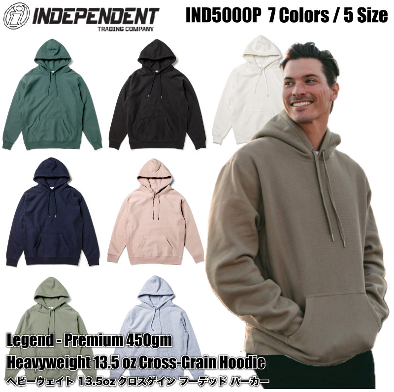 秋冬倉庫品クリアランスセール開催中 INDEPENDENT trading Company (インディペンデント トレーディング カンパニー) 13.5 oz ヘビーウェイトパーカー スエット スウェット トレーナー 7色 5サイズ S2XL IND5000P スノー スケート ボード