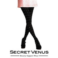 【Secret Venus 着圧タイツ(ドット)】[シークレットヴィーナス タイツ](着圧タイツ 強力 着圧 タイツ 柄 むくみ タイツ 着圧ソックス レディース 引き締め タイツ 太もも 脚痩せ 着圧タイツ ウエスト 引き締め 楽天 通販)