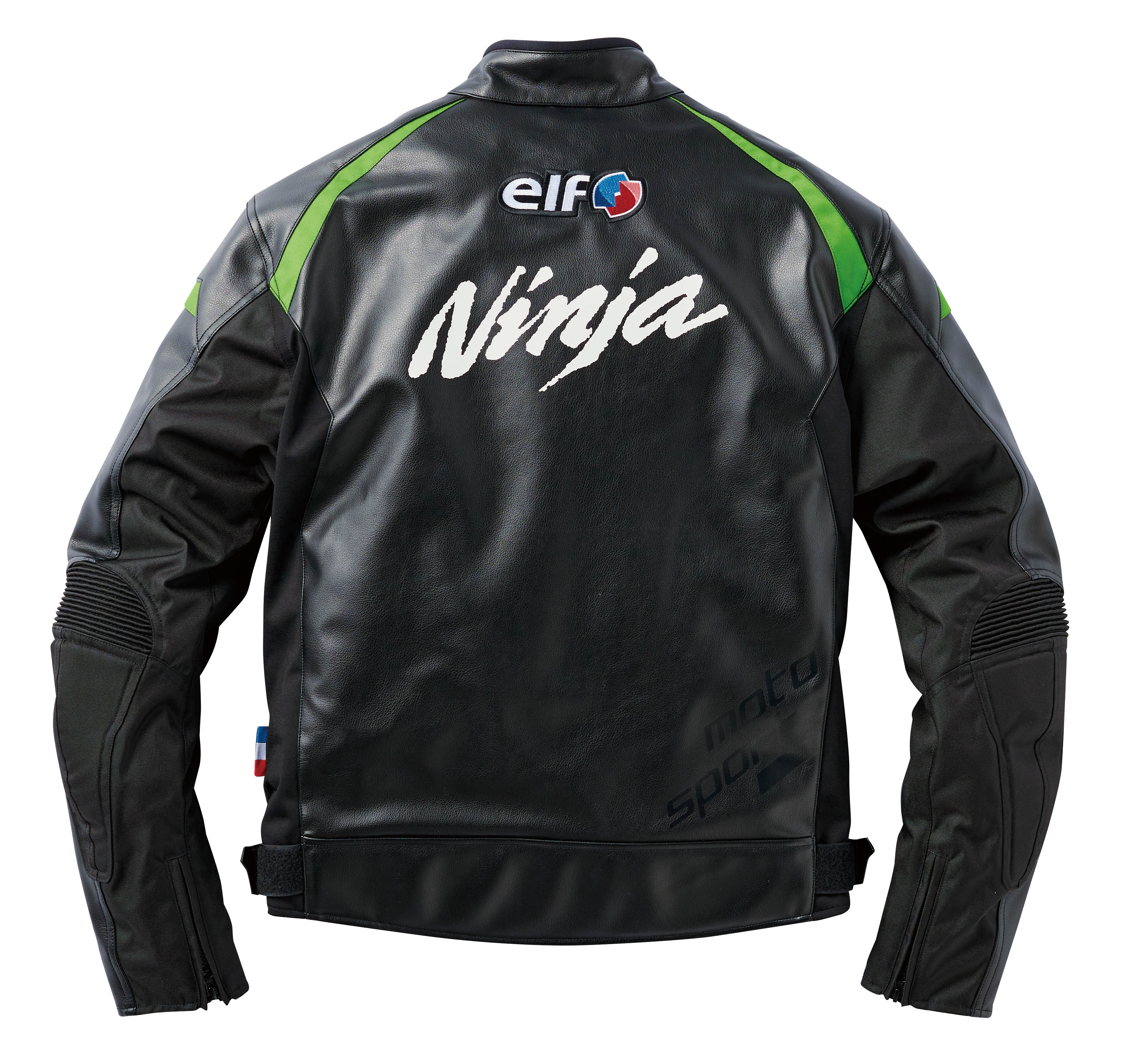 カワサキ×elf エボルツィオーネPUレザージャケット：ブラック