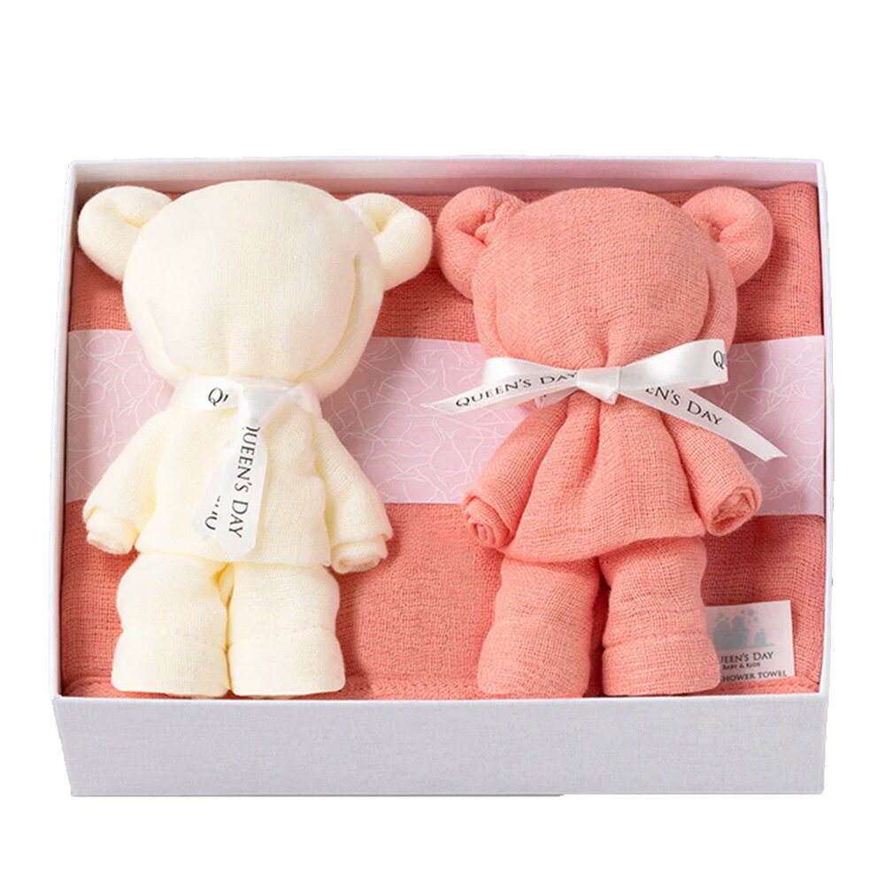 QUEEN'S DAY BABY&KIDS | 沐浴ガーゼタオル3枚セット(内ベア2体) BASIC BOX(M)