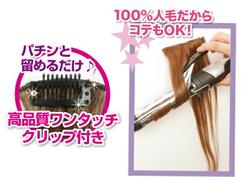 ワンタッチ エクステ | 人毛100% ストレート 幅12cm 長さ40cm エクステンション 襟足ウィッグ メッシュ インナーカラー セルフ 簡単 つけ毛