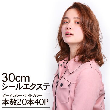 30cm 20本分(1cm幅40枚) 特許シール ヘアエクステンション 最高級人毛100％ レミー毛 前髪 セミロング 簡単 つけ毛 インナーカラー メッシュ