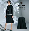 【MARY QUANT×UF】高品質ニット素材のAラインスカート　シンプル　ウエストゴム　フォーマル　ブラック　事務服【5号〜17号】