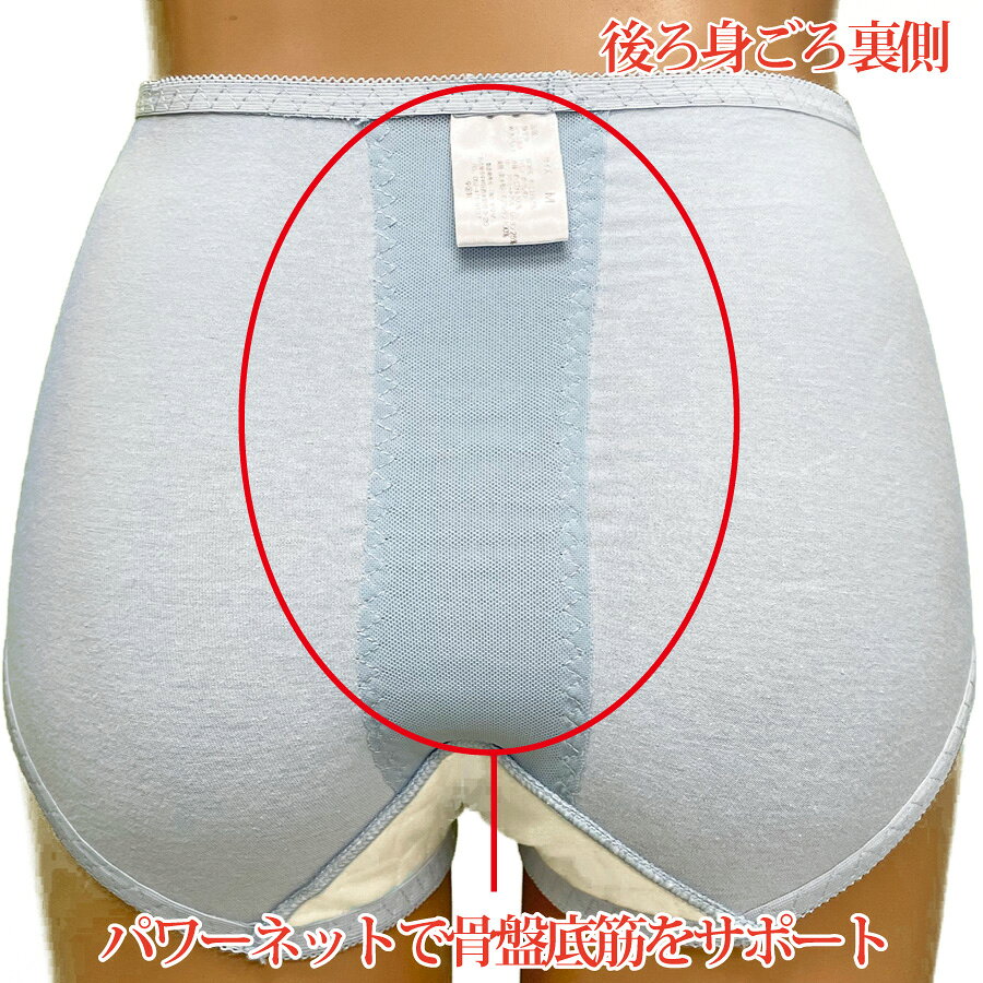 インナー専門店ヤマダの尿漏れパンツ 失禁パンツ 女性用 吸水ショーツ 尿もれ 失禁 吸水 安心 女性 尿もれ にょうもれ パンツ 深ばき 抗菌消臭 ボトム インナー ショーツ パワーネット ストレッチ 骨盤底筋サポート 大きいサイズ 母の日 ヤマダ｜アングル3