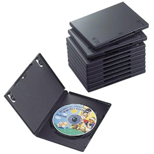 エレコム ELECOM DVDトールケース 1枚収納/10枚 ブラック CCD-DVD03BK