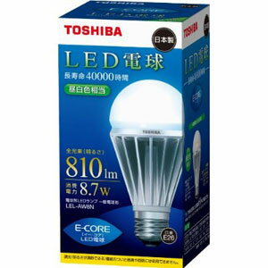 東芝 LED電球 E-CORE 一般電球形8.7W 60W形相当 昼白色相当 LEL-AW8N[LELAW8N]【smtb-u】