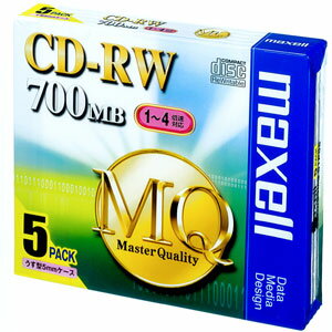 マクセル maxell データ用CD-RW 700MB MQ 5枚 CDRW80MQ.S1P5S