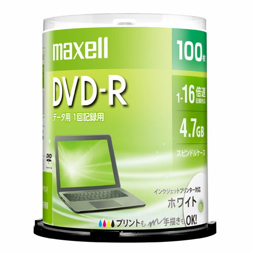 ޥ maxell ǡ DVD-R 1-16®б ҤӤۥ磻ȥ졼٥ 4.7GB 100 DR47PWE.100SP