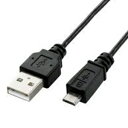 エレコム ELECOM USB2.0ケーブル A-microBタイプ スリム 0.5m ブラック U2C-AMBX05BK