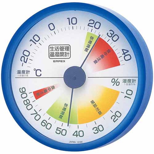 エンペックス EMPEX 生活管理 温湿度計 クリアブルー TM-2416 エンペックス EMPEX 生活管理 温湿度計 クリアブルー TM-2416