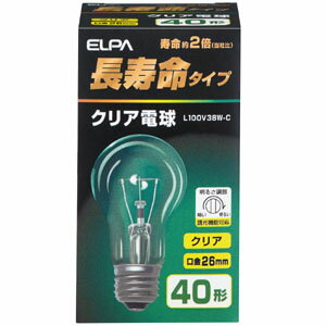 ELPA 長寿命クリア電球 E26 L100V38W-C