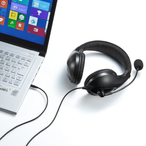 サンワサプライ 4極対応ヘッドセット MM-HS401BK