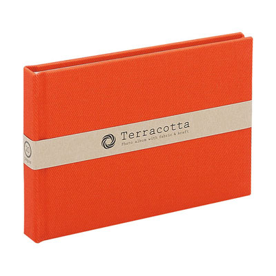 ナカバヤシ 布クロスアルバム Terracotta テラコッタ ブック式フリ-アルバム L判1段 レッド TER-L1B-110-R