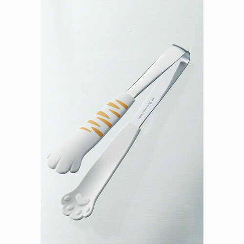 田辺金具 18-0 卓上トング きゃっちだにゃん とら 白 トング ステンレス ナイロン 日本製 キッチン用品 卓上用品