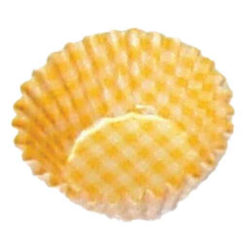 オーブンケース チェック柄 250枚入 7号深口 黄