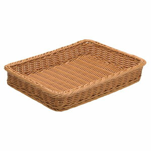 萬洋 樹脂製太渕ディスプレイかご 茶 特大 91-022A