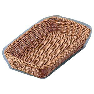 Other - 萬洋 樹脂バスケット 角長 40cm 深型 ナチュラル 茶
