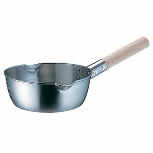 18-8 木柄計量雪平鍋 両口・目盛付 15cm