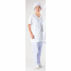 テクノファインコート 女子襟無し半袖白衣 NR-449 M