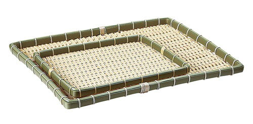 Basket, Cart - 萬洋 樹脂 身竹角長かご 浅 60号