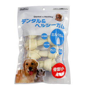 -------------------------------------------------------------- 画像はイメージです。 ※ PC環境により実際の色味や質感と異なって表示される場合がございます。 ※ 部品・パーツなどの一部の商品では本体の商品画像を使用しております。 ※ 製品の仕様・画像・パッケージは、メーカー側から予告なく変更される場合があります。 -------------------------------------------------------------- ▲商品の特性上、基本的にご返品を承ることが出来ません。何卒ご了承ください。（返品・キャンセル不可） 噛む事でストレス発散・デンタルケア！甘いミルク味でわんちゃん大喜び♪天然牛皮をミルク味で仕上げた、歯の健康を考えたハードタイプのガムです。噛むことにより歯を清潔にし、歯ぐきを丈夫にしていきます。【原材料】牛皮、ミルクフレーバー【保証成分】粗タンパク質・・・80％以上、粗脂肪・・・1％以上、粗繊維・・・1％以下、粗灰分・・・2％以下、水分・・・14％以下【エネルギー】315kcal/100g【賞味期限】24ヶ月【原産国または製造地】中国 【発売元、製造元、輸入元又は販売元】ペットプロジャパン こちらの商品は、ペット用の商品です。広告文責：ナチュラルウェブ株式会社TEL：03-6423-0750※パッケージ・内容等予告なく変更する場合がございます。 【#137】