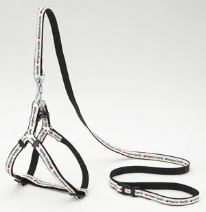 ペティオ Petio WanWanCasual デニムスタイルハーネス&リード S 白 3412866