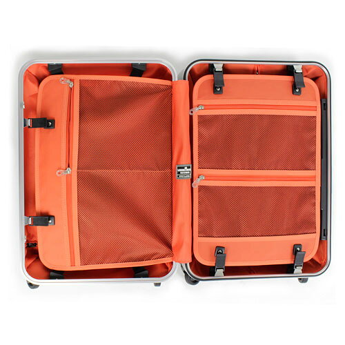 WebbyのT&S ティーアンドエス LEGEND WALKER HARD CASE 6203 BLADE series METAL FRAME 縦型ビジネスキャリー 50cm ラフカーボンホワイトシルバー 6203-50-R-WHSL｜アングル3