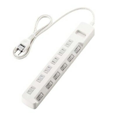 Keyboard Covers - 延長コード 電源タップ 1m 2P 6個口 個別スイッチ付 省エネ ほこり防止シャッター付 白 T-E6A-2610WH エレコム