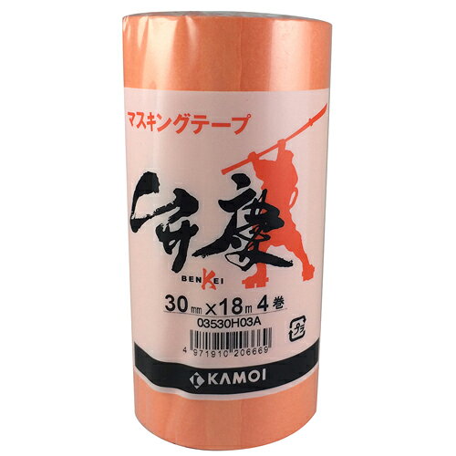 -------------------------------------------------------------- 画像はイメージです。 ※ PC環境により実際の色味や質感と異なって表示される場合がございます。 ※ 部品・パーツなどの一部の商品では本体の商品画像を使用しております。 ※ 製品の仕様・画像・パッケージは、メーカー側から予告なく変更される場合があります。 -------------------------------------------------------------- 製造国：日本基材：和紙粘着剤：アクリル系粘着剤【特長】●強靭な基材で剥がす際に紙破れしにくい。●強接着で、浮き・剥がれが起こらない。●直線性に優れ、見切りが良い。 カモ井 / テープ / マスキング / 弁慶 / 建築 / 塗装 / 現場 / 工事 / 直線性 / 【#79】