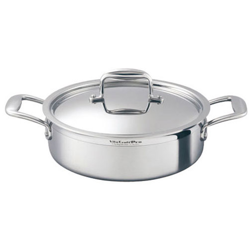 ビタクラフト ステンレス ビタクラフト・プロ 外輪鍋 蓋付 24cm No.0233
