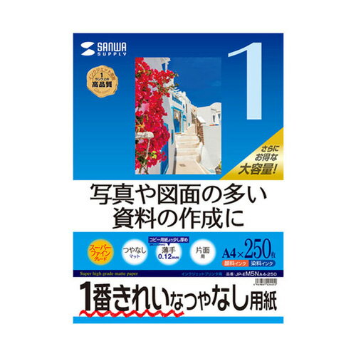 サンワサプライ インクジェット用スーパーファイン用紙 A4サイズ 250枚入り JP-EM5NA4-250