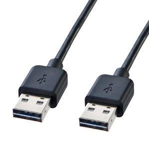 サンワサプライ 両面挿せるUSBケーブル A-Aタイプ 1m ブラック KU-RAA1