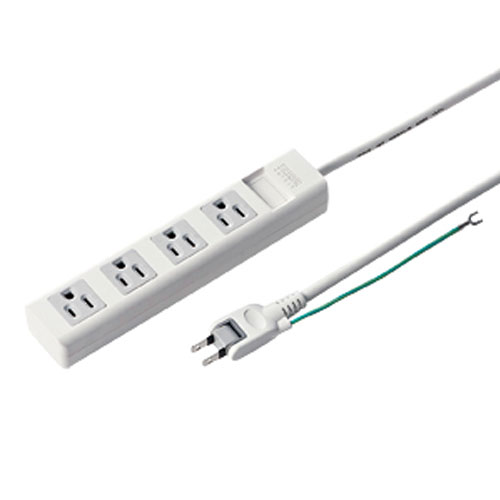 サンワサプライ 電源タップ 3P 4個口 5m ホワイト TAP-N3450MGN