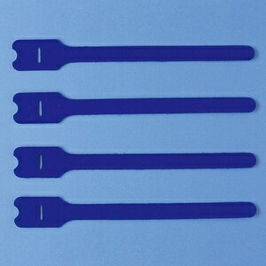 ポスト投函 サンワサプライ ケーブルタイ（面ファスナー・ブルー・4本入り）　CA-MF3BN