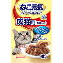 ユニ・チャーム ねこ元気パウチ 成猫用 まぐろ入りかつお 60g 3480815