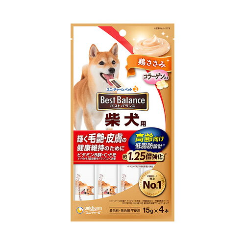ユニ・チャーム ベストバランス 犬 おやつ 柴犬用 高齢向け 鶏ささみ 15g×4本 3482045