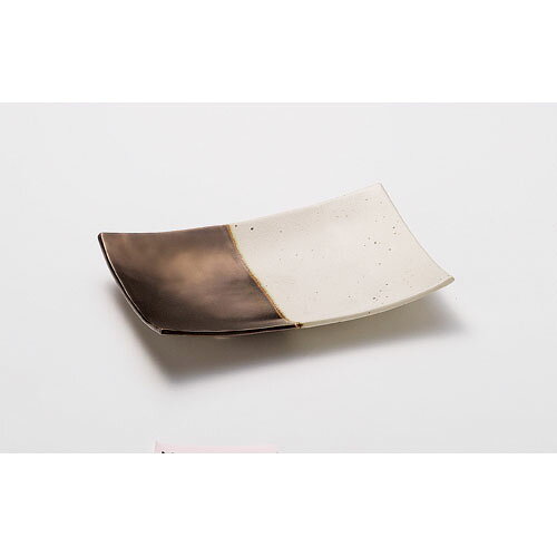 奏 長角皿 ゴールドホワイト 28cm