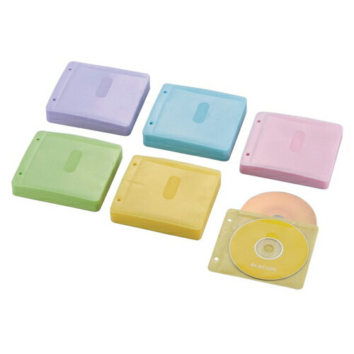 エレコム ELECOM Blu-ray・CD・DVD対応不織布ケース 2穴 アソートカラー CCD-NBWB240ASO