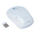 ナカバヤシ Digio2 無線マウス フラット 5ボタン ブルーLED ホワイト MUS-RKF118W(2)