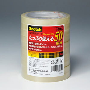 -------------------------------------------------------------- 画像はイメージです。 ※ PC環境により実際の色味や質感と異なって表示される場合がございます。 ※ 部品・パーツなどの一部の商品では本体の商品画像を使用しております。 ※ 製品の仕様・画像・パッケージは、メーカー側から予告なく変更される場合があります。 -------------------------------------------------------------- ■ 入数： 10巻■ 寸法： 幅12mm×長50m■ 巻芯径： 76mm■ テープ厚： 0.045mm■ 材質： 巻芯＝再生紙使用，基材＝PP，粘着剤＝アクリル系 【メーカー・ブランド】 住友スリーエム / すりーえむ / 3M クリアーテープ / 貼・切用品 【#154】