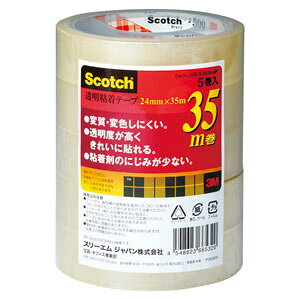 -------------------------------------------------------------- 画像はイメージです。 ※ PC環境により実際の色味や質感と異なって表示される場合がございます。 ※ 部品・パーツなどの一部の商品では本体の商品画像を使用しております。 ※ 製品の仕様・画像・パッケージは、メーカー側から予告なく変更される場合があります。 -------------------------------------------------------------- ■ 入数： 5巻■ 寸法： 幅24mm×長35m■ 巻芯径： 76mm■ テープ厚： 0.045mm■ 材質： 巻芯＝再生紙使用，基材＝PP，粘着剤＝アクリル系 【メーカー・ブランド】 住友スリーエム / すりーえむ / 3M クリアーテープ / 貼・切用品 【#154】