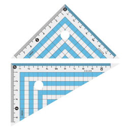 共栄プラスチック カラー三角定規 クリア/ブルー CPK-120